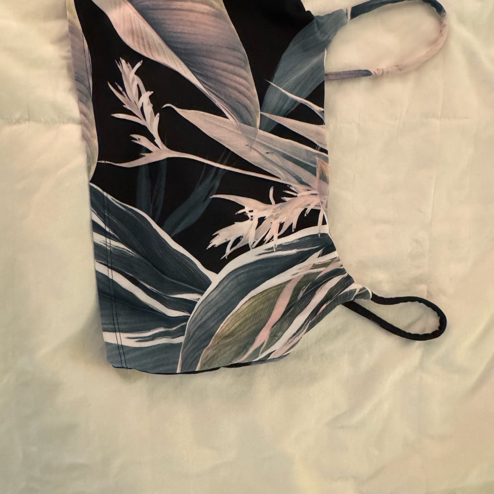 Carbon38 Leaf Print Dress in Blue and Green